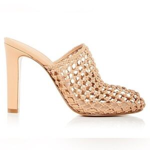 NIB Salvatore Ferragamo Ella’s X5 Caged Woven Leather Heel Mules in Biscotto